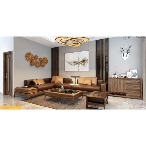 Sofa góc L gỗ sồi Nga BG171